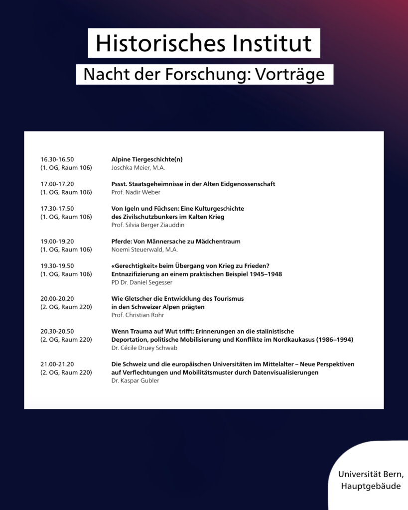 Night of Research “Pssst. State Secrets in the Old Swiss Confederacy”
