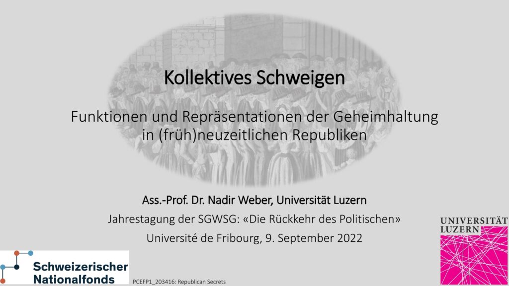 Collective Silence: Functions and Representations of Secrecy in (Early) Modern Republics